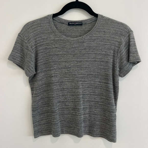 Brandy Melville Grey Knit Tee - Picture 1 of 3